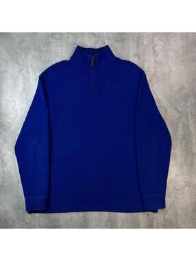 Y2K Blue Polo Ralph Lauren 1/4 Zip Sweater